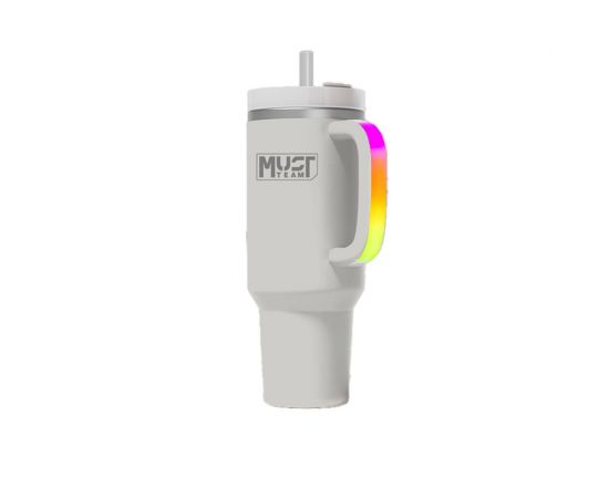 Ποτήρι Ανοξείδωτο Θερμός Must Team 900ml Με Καλαμάκι & Rgb Φως Γκρι Must Team | Παγουράκια - Δοχεία Φαγητού στο MarkCenter