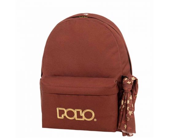 Τσάντα Πλάτης Polo Original Double Scarf Κεραμιδί Χρυσό Polo | Τσάντες - Κασετίνες στο MarkCenter