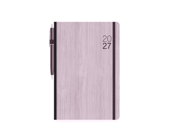 Ημερολόγιο Ημερήσιο eco 17x25 Με στυλό και Λάστιχο Ροζ 2027  | Ημερολόγια στο MarkCenter