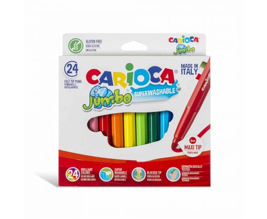 Μαρκαδόροι Ζωγραφικής Carioca jumbo - 24τμχ Χοντροί Carioca | Είδη Ζωγραφικής στο MarkCenter