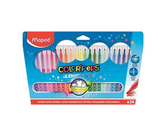 Μαρκαδόροι Ζωγραφικής Maped Color Peps Long Life 24τμχ Maped | Είδη Ζωγραφικής στο MarkCenter