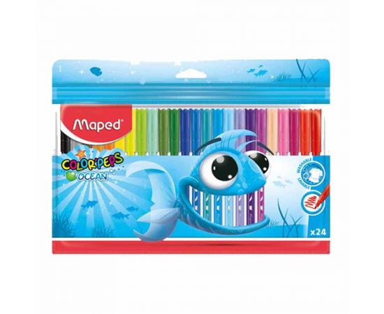 Μαρκαδόροι Ζωγραφικής Maped Color Peps Ocean Πλαστική Θήκη 24τμχ Maped | Είδη Ζωγραφικής στο MarkCenter
