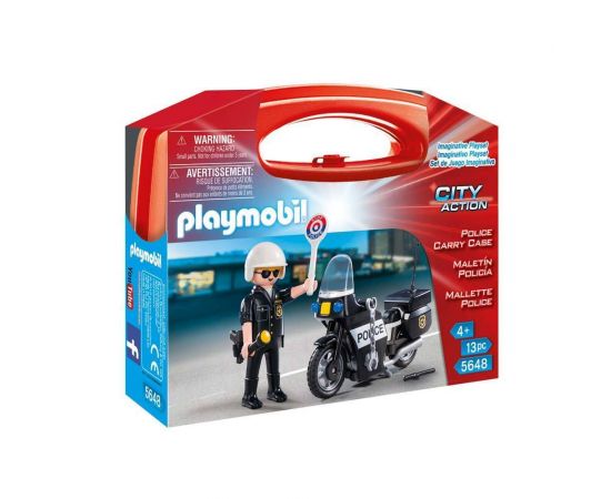 Playmobil  Βαλιτσάκι Αστυνόμος Με Μοτοσικλέτα 5648 Playmobil | Playmobil στο MarkCenter