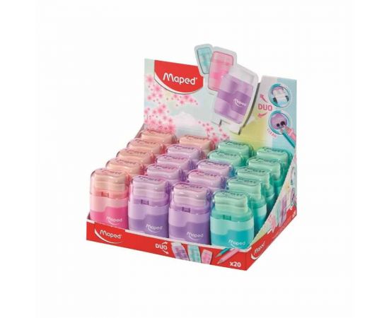Γόμα και Ξύστρα Maped Connect Τετράγωνη Παστέλ 2 Τρύπες Maped | Γραφική Ύλη στο MarkCenter