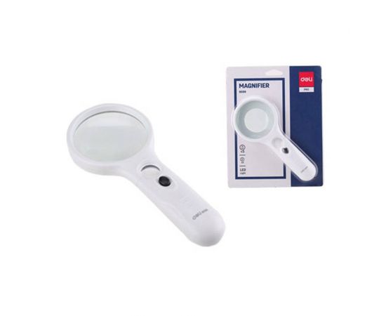 Μεγεθυντικός Φακός Deli Led Πλαστικός Καρτέλα 3x&11x 75mm Λευκός Deli | Προμήθεια Γραφείου στο MarkCenter