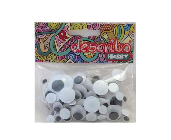 Ματάκια Describo Μαύρα 80 Τεμάχια Μέγεθος Ανάμικτα 20/15/10/8mm Describo | Είδη Χειροτεχνίας στο MarkCenter