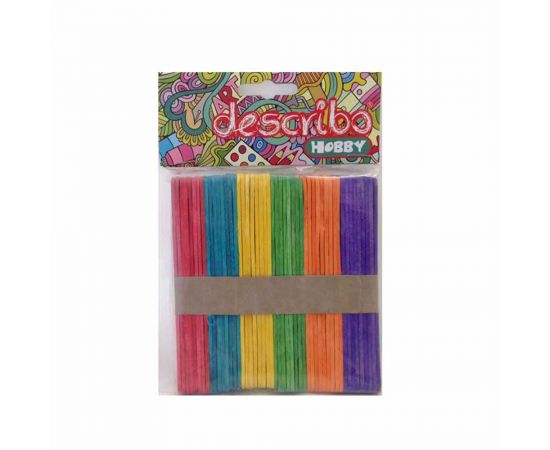 Ξυλάκια Χειροτεχνίας Γλωσσοπιέστρα Χρωματιστά 114x10mm 100τμχ Describo | DES-0012 Describo | Είδη Χειροτεχνίας στο MarkCenter