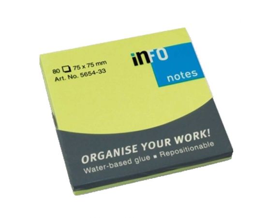Χαρτάκια αυτοκόλλητα φωσφοριζέ  75X75mm 80Φ​​ 5654-33 info | Προμήθεια Γραφείου στο MarkCenter