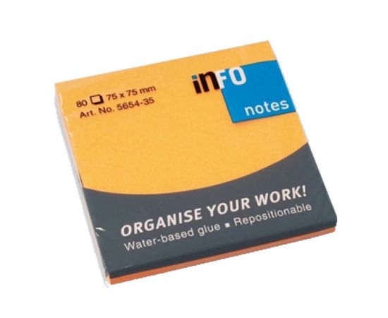 Χαρτάκια αυτοκόλλητα φωσφοριζέ  75X75mm 80Φ​​ 5654-35 info | Προμήθεια Γραφείου στο MarkCenter