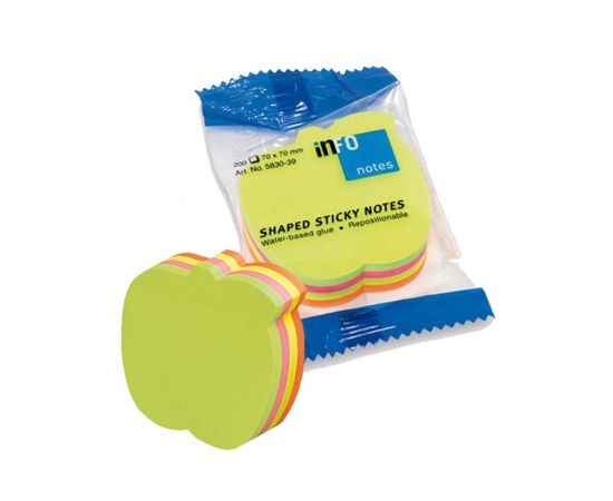 Χαρτάκια αυτοκόλλητα χρωματιστά σχήμα μήλο 70X70mm 200Φ 5830-39 info | Προμήθεια Γραφείου στο MarkCenter