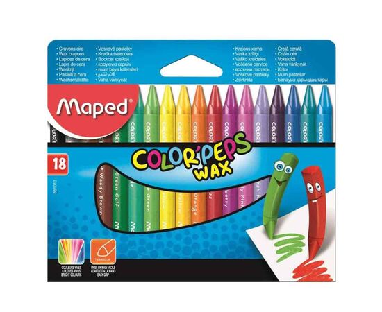 Κηρομπογιές Maped Color Peps Wax 18τμχ Maped | Είδη Ζωγραφικής στο MarkCenter