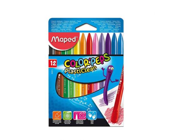 Κηρομπογιές Maped Color Peps Plasticlean 12τμχ Maped | Είδη Ζωγραφικής στο MarkCenter
