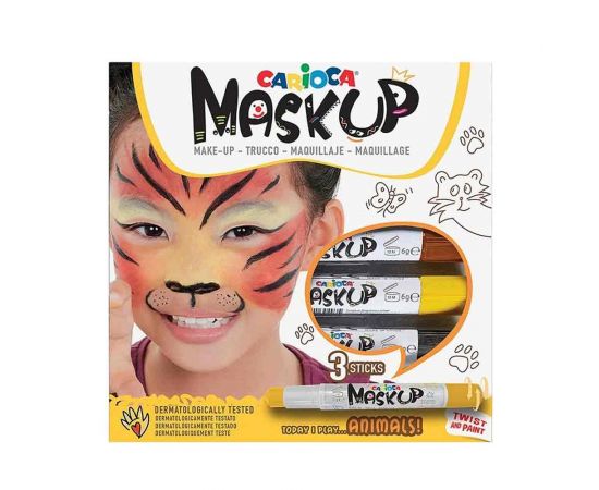 Χρώματα Προσώπου Carioca Maskup Animals 3 Τεμάχια Carioca | Είδη Ζωγραφικής στο MarkCenter