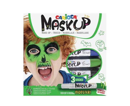 Χρώματα Προσώπου Carioca Maskup Monster 3 Τεμάχια Carioca | Είδη Ζωγραφικής στο MarkCenter