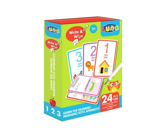 Μαθαίνω Τούς Αριθμούς LUNA Γράφω Σβήνω 24Τμχ Luna | Παιχνίδια για Αγόρια στο MarkCenter