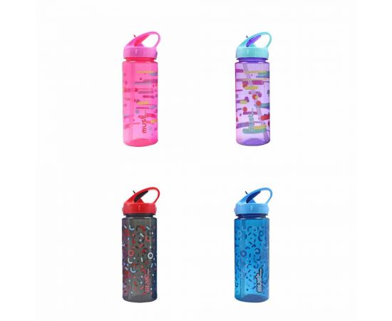 Παγούρι 500ml Must Πλαστικό Mε Καλαμάκι 4 Σχέδια Must Team | Παγουράκια - Δοχεία Φαγητού στο MarkCenter