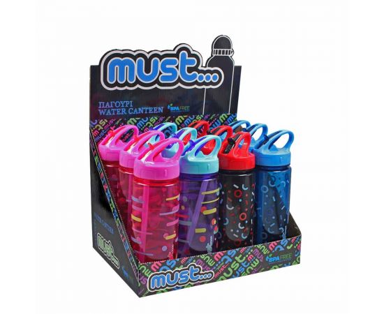 Παγούρι 500ml Must Πλαστικό Mε Καλαμάκι 4 Σχέδια Must Team | Παγουράκια - Δοχεία Φαγητού στο MarkCenter