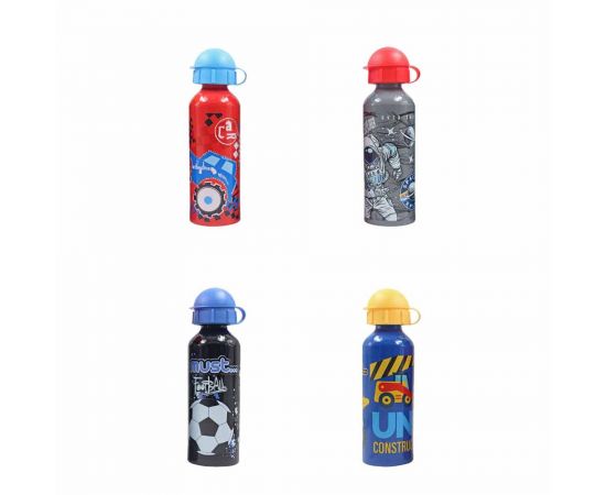 Παγούρι 500ml Must Αλουμινίου Αγόρι 4 Σχέδια Must Team | Παγουράκια - Δοχεία Φαγητού στο MarkCenter