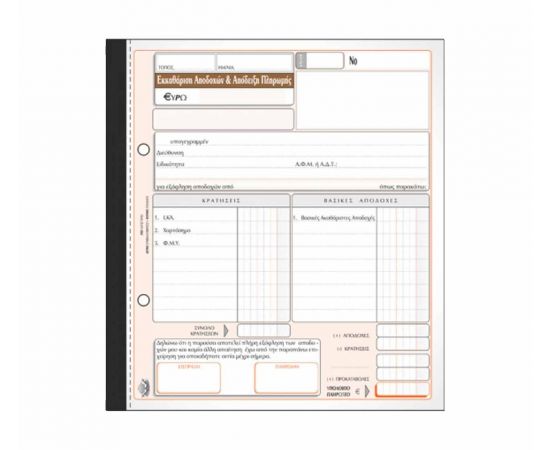 Εκκαθάριση Αποδοχών - Απόδειξη Μισθοδοσίας 247 50X3 19X20cm Typotrust | Λογιστικά Έντυπα στο MarkCenter