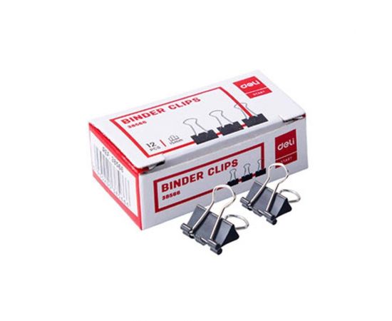 Πιάστρες Deli 51mm 12τμχ Μαύρες Deli | Προμήθεια Γραφείου στο MarkCenter