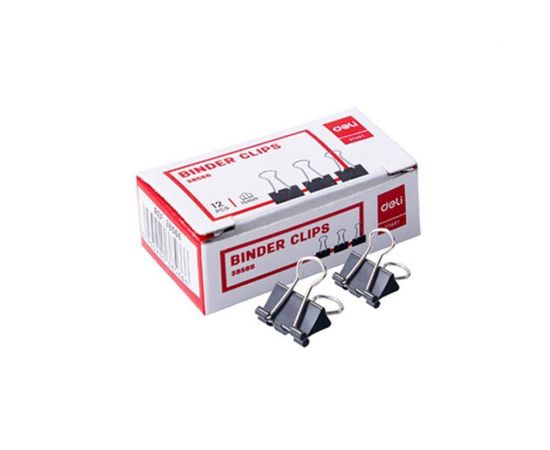 Πιάστρες Deli 41mm 12τμχ Μαύρες Deli | Προμήθεια Γραφείου στο MarkCenter