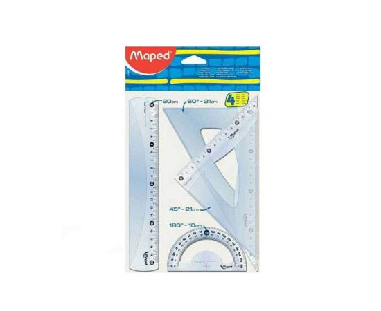 Σετ Γεωμετρικά Όργανα Maped Cristal 20cm Maped | Όργανα Σχεδίασης στο MarkCenter