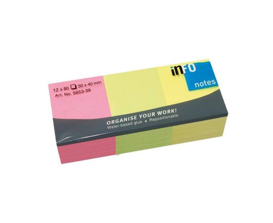 Χαρτάκια Αυτοκόλλητα Info 50X40mm 12x80 Φύλλα 3 Χρώματα info | Προμήθεια Γραφείου στο MarkCenter