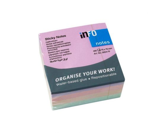 Χαρτάκια Αυτοκόλλητα Info Χρωματιστά 75X75mm 400 Φύλλα​​ info | Προμήθεια Γραφείου στο MarkCenter