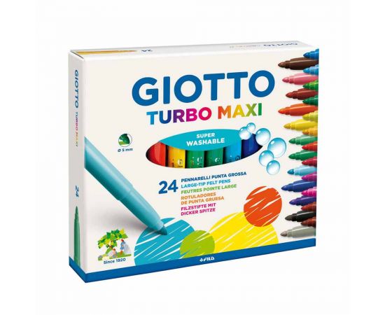 Μαρκαδόροι Ζωγραφικής Giotto Turbo Maxi - 24τμχ Χοντροί  | Είδη Ζωγραφικής στο MarkCenter