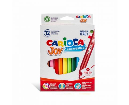 Μαρκαδόροι Ζωγραφικής Carioca Joy - 12τμχ Λεπτοί Carioca | Είδη Ζωγραφικής στο MarkCenter