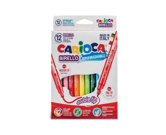 Μαρκαδόροι Ζωγραφικής Carioca Birello Διπλή Μύτη - 12τμχ Carioca | Είδη Ζωγραφικής στο MarkCenter