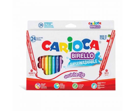 Μαρκαδόροι Ζωγραφικής Carioca Birello Διπλή Μύτη - 24τμχ Carioca | Είδη Ζωγραφικής στο MarkCenter