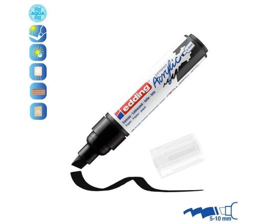 Ακρυλικός Μαρκαδόρος Edding 5000 5-10mm Black Edding | Είδη Ζωγραφικής στο MarkCenter