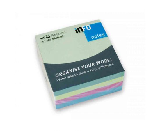 Χαρτάκια Αυτοκόλλητα Χρωματιστά 75X75mm 400Φ​​ 5820-98 info | Προμήθεια Γραφείου στο MarkCenter