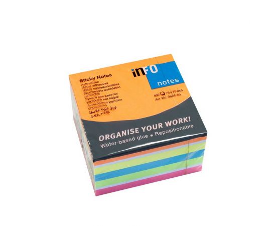 Χαρτάκια Αυτοκόλλητα Info 4 Χρώματα Brilliant 75X75mm 450Φ info | Προμήθεια Γραφείου στο MarkCenter