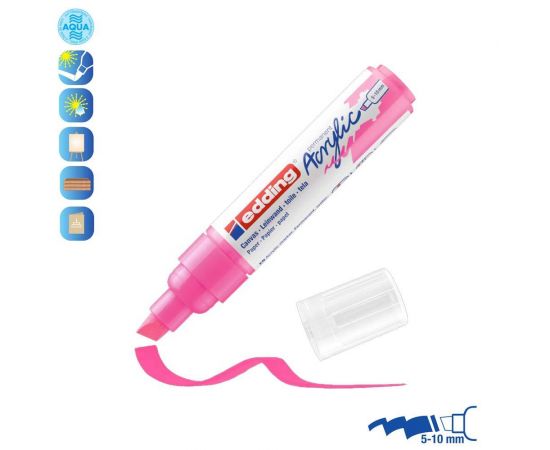 Ακρυλικός Μαρκαδόρος Edding 5000 5-10mm Fluorescent Pink Edding | Είδη Ζωγραφικής στο MarkCenter