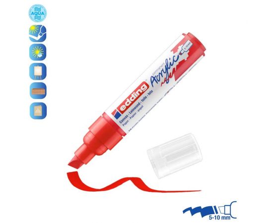 Ακρυλικός Μαρκαδόρος Edding 5000 5-10mm Traffic red Edding | Είδη Ζωγραφικής στο MarkCenter