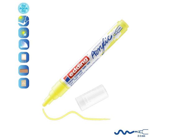 Ακρυλικός Μαρκαδόρος Edding 5100 2-3mm Fluorescent yellow Edding | Είδη Ζωγραφικής στο MarkCenter