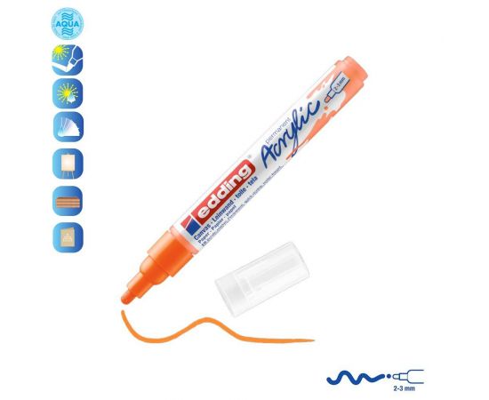 Ακρυλικός Μαρκαδόρος Edding 5100 2-3mm Fluorescent orange Edding | Είδη Ζωγραφικής στο MarkCenter