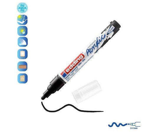 Ακρυλικός Μαρκαδόρος Edding 5100 2-3mm Black Edding | Είδη Ζωγραφικής στο MarkCenter