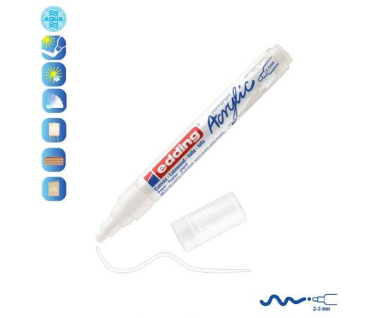 Ακρυλικός Μαρκαδόρος Edding 5100 2-3mm White Edding | Είδη Ζωγραφικής στο MarkCenter