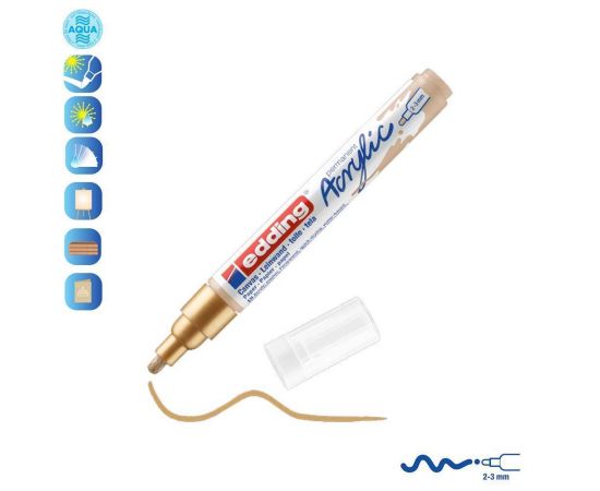 Ακρυλικός Μαρκαδόρος Edding 5100 2-3mm Gold Edding | Είδη Ζωγραφικής στο MarkCenter