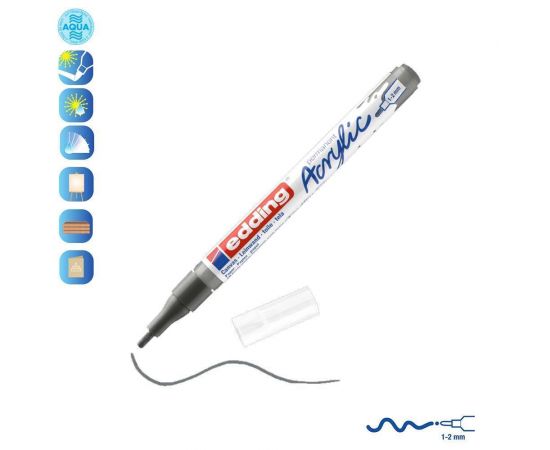Ακρυλικός Μαρκαδόρος Edding 5300 1-2mm Anthracite Edding | Είδη Ζωγραφικής στο MarkCenter