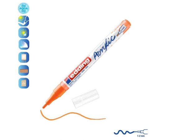 Ακρυλικός Μαρκαδόρος Edding 5300 1-2mm Fluorescent orange Edding | Είδη Ζωγραφικής στο MarkCenter