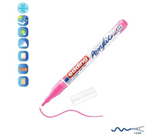 Ακρυλικός Μαρκαδόρος Edding 5300 1-2mm Fluorescent pink Edding | Είδη Ζωγραφικής στο MarkCenter