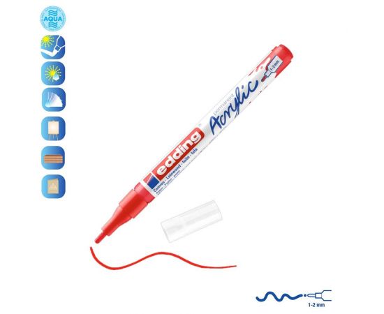 Ακρυλικός Μαρκαδόρος Edding 5300 1-2mm Traffic red Edding | Είδη Ζωγραφικής στο MarkCenter