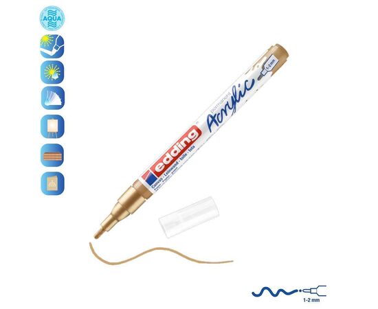 Ακρυλικός Μαρκαδόρος Edding 5300 1-2mm Gold Edding | Είδη Ζωγραφικής στο MarkCenter