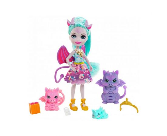 Enchantimals Royals Κούκλα Deanna Και Οικογένεια Δράκοι GYJ09 Mattel | Παιχνίδια για Κορίτσια στο MarkCenter