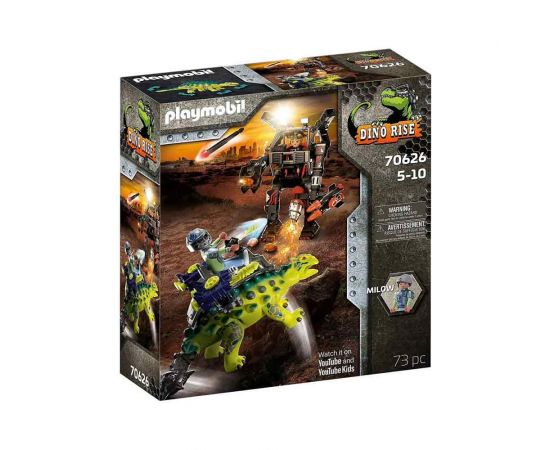 Playmobil Dino Rise - Αγκυλόσαυρος Με Μαχητή Εναντίον Ρομπότ | 70626 Playmobil | Playmobil στο MarkCenter