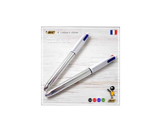 Στυλό Bic Ballpoint 1.0mm 4 Colours Shine Silver Bic | Γραφική Ύλη στο MarkCenter
